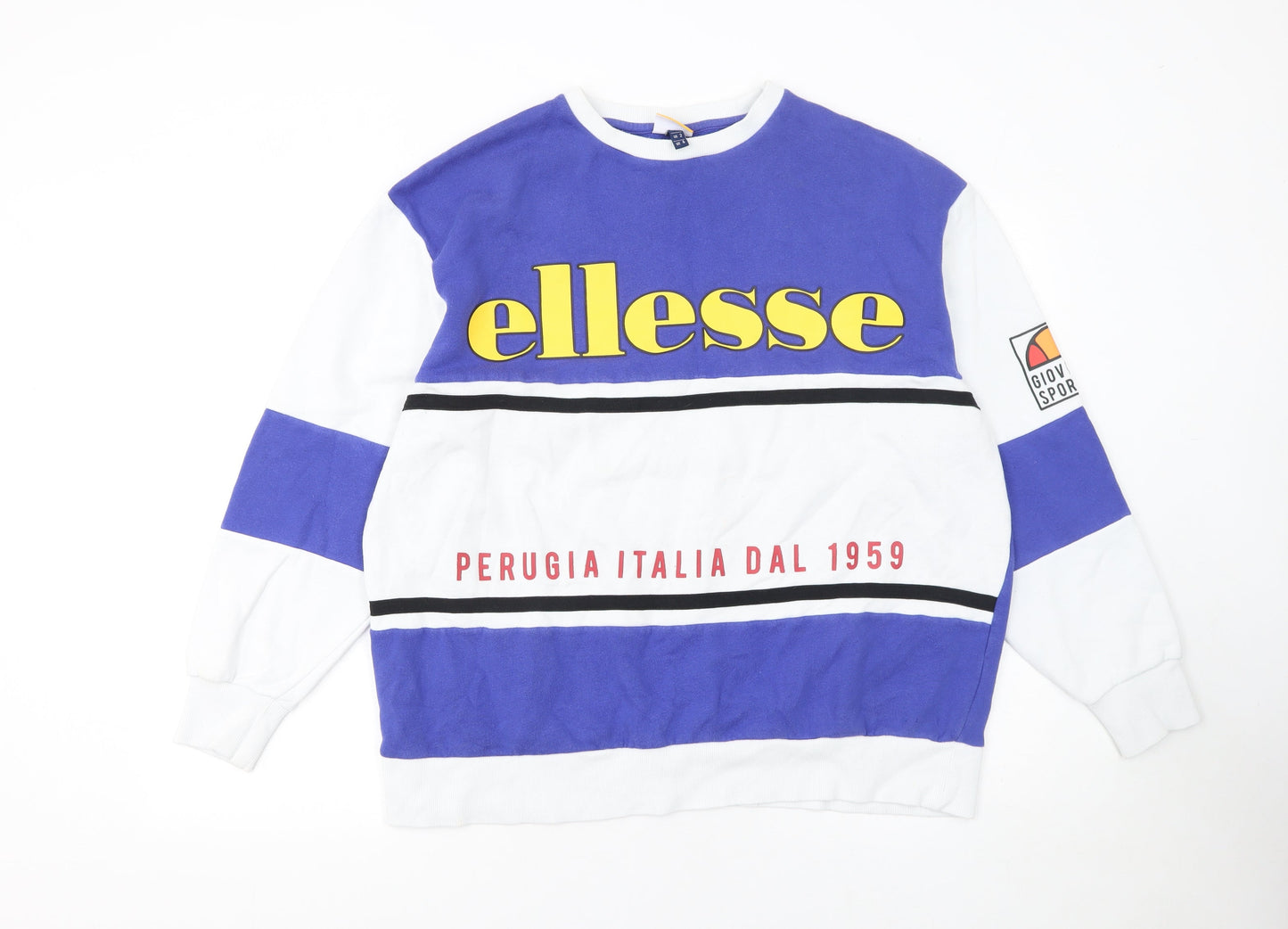 Womens UK 6 Regular ellesse Blue Pullover Sweatshirt