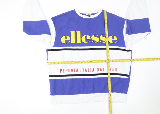 Womens UK 6 Regular ellesse Blue Pullover Sweatshirt
