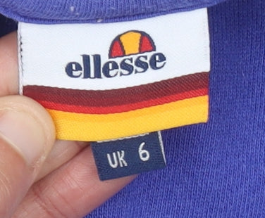 Womens UK 6 Regular ellesse Blue Pullover Sweatshirt