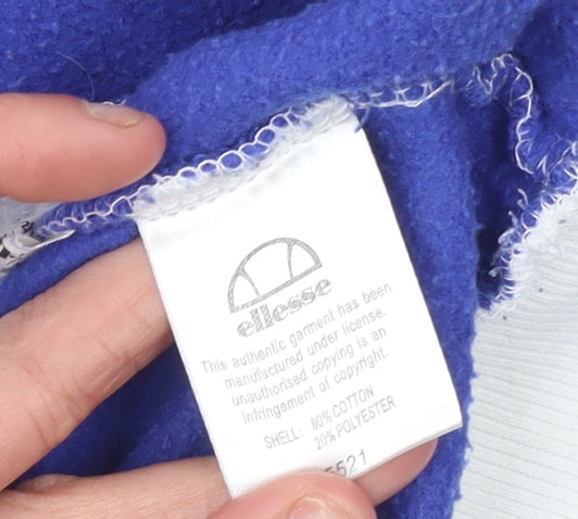 Womens UK 6 Regular ellesse Blue Pullover Sweatshirt