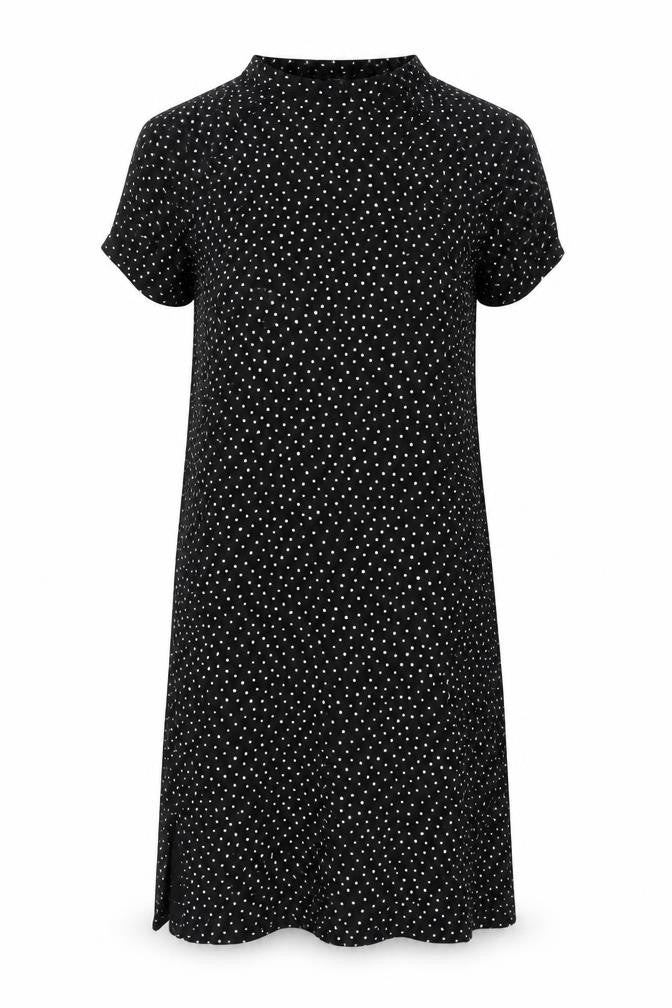 Monki Women’s Black Polka Dot Short Sleeve T-Shirt Dress Size S