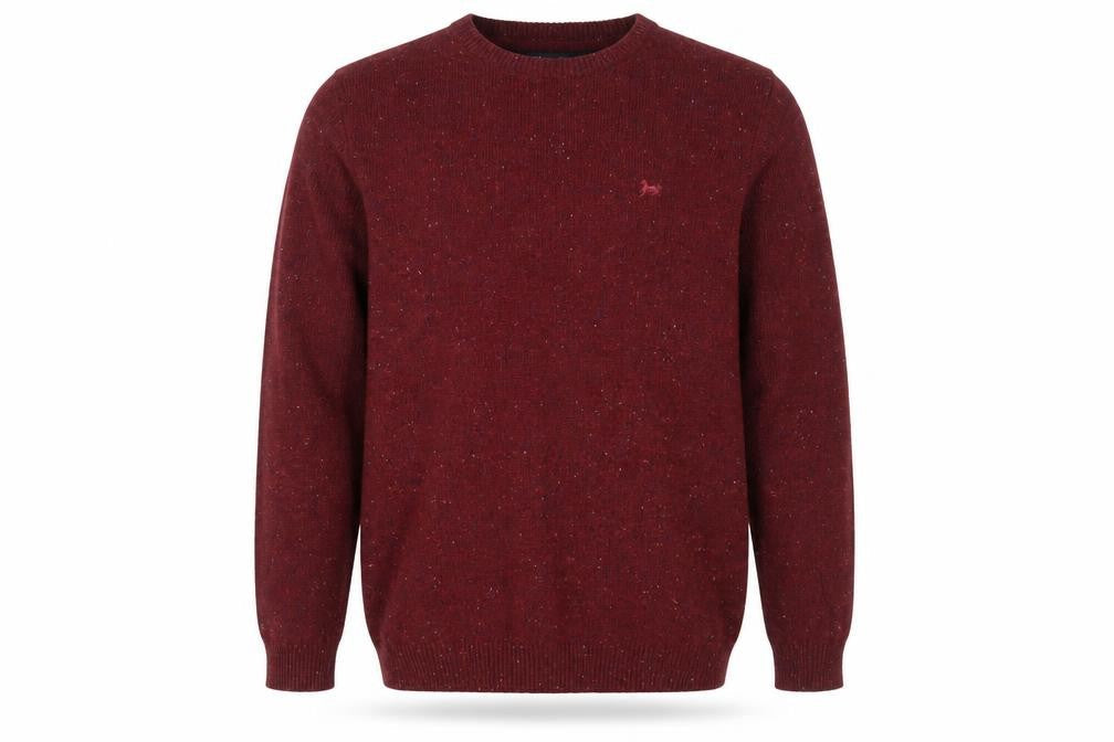 Taylor & Wright Men’s Red Wool Mix Crew Neck Jumper L Elbow Patch