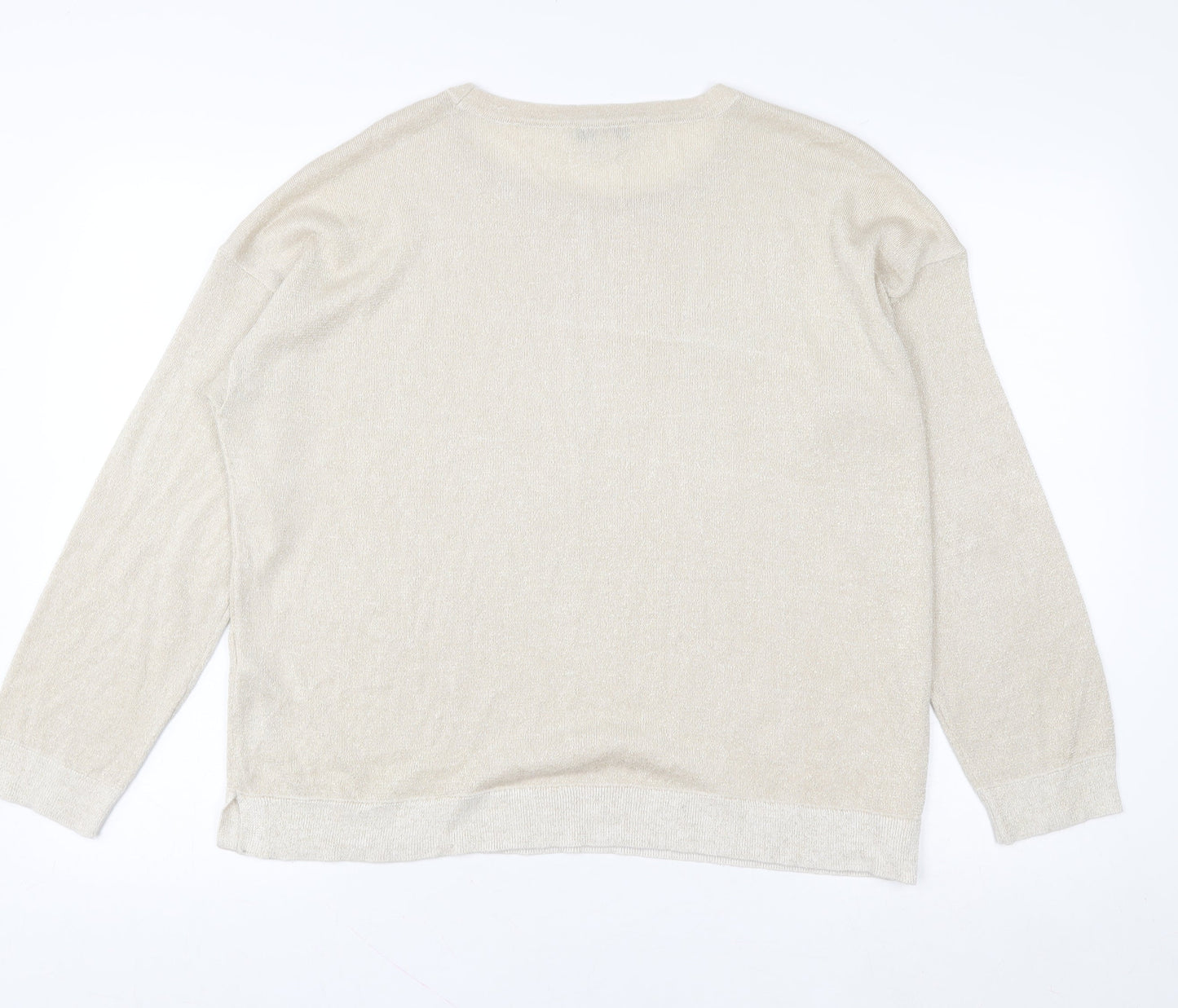 Marks and Spencer Womens Beige L Basic Knit Long Sleeve Top