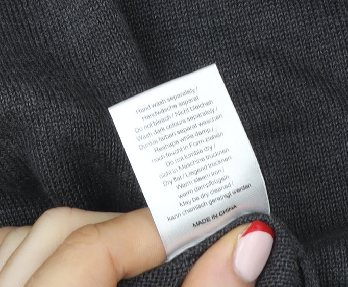 Poetry Womens Grey Cotton V-Neck T-Shirt Dress Size 10