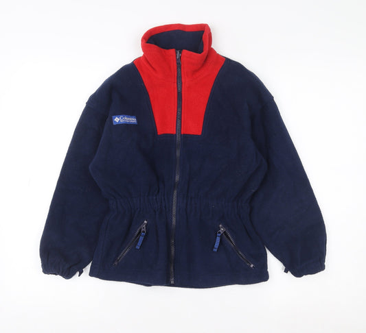 Columbia Boys Blue and Red Fleece Full Zip Outdoor Jacket 8-10 Years