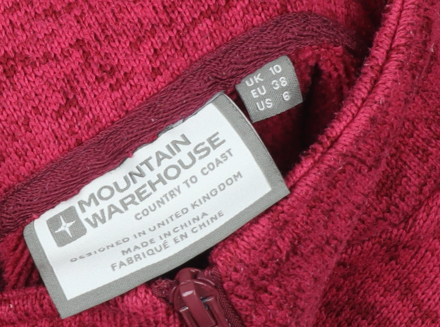 Womens UK 10 Regular Mountain Warehouse Red Pullover Sweatshirt