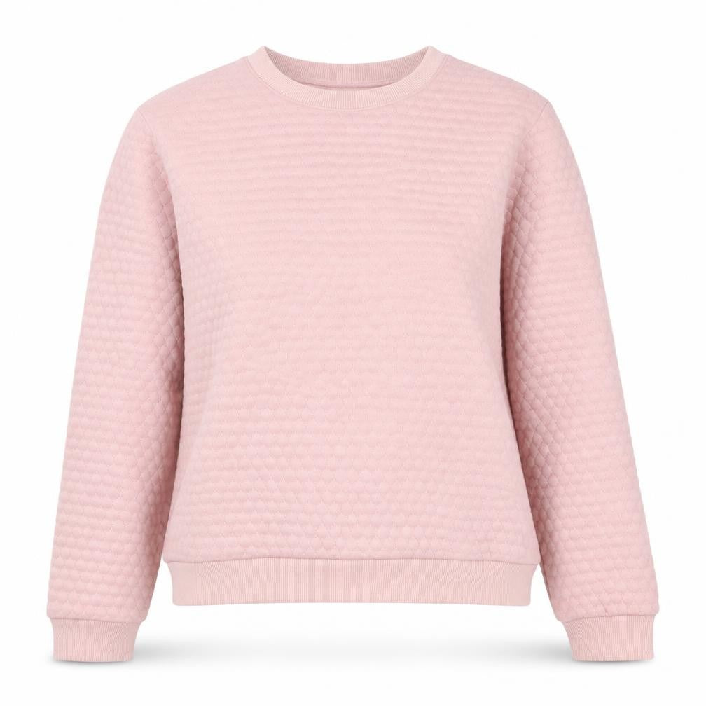 Louche Women Pink Honeycomb Textured Crew Neck Pullover Sweatshirt UK 10