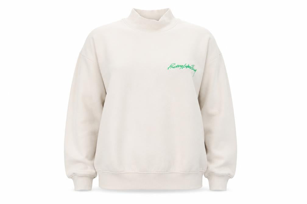 PrettyLittleThing Women Beige Small Pullover Sweatshirt Cotton Blend
