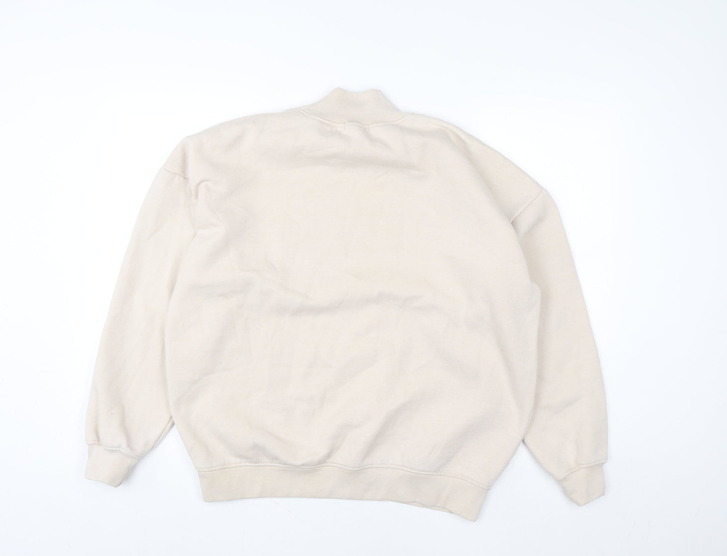 PrettyLittleThing Women Beige Small Pullover Sweatshirt Cotton Blend
