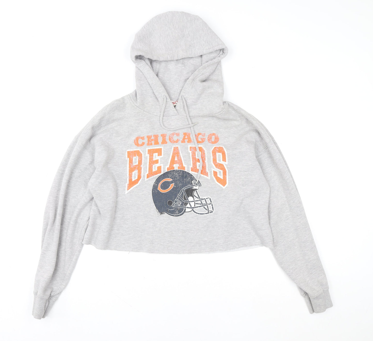 Womens UK M Relaxed NFL Grey Pullover Hoodie