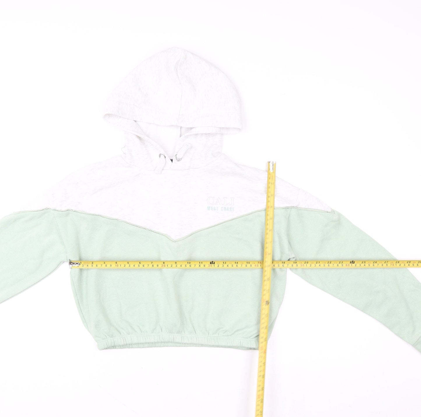 New Look Girls Green Colourblock Hoodie 12-13 Years Pullover Sweatshirt