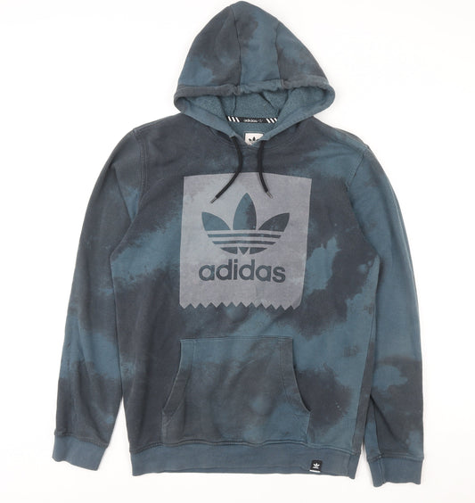 Mens UK M Regular adidas Blue Pullover Hoodie