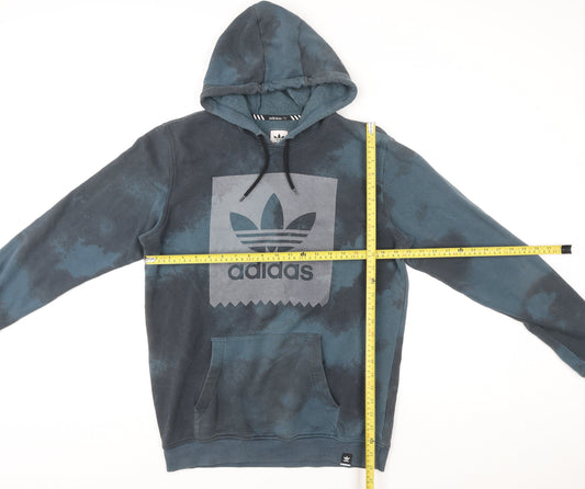 Mens UK M Regular adidas Blue Pullover Hoodie