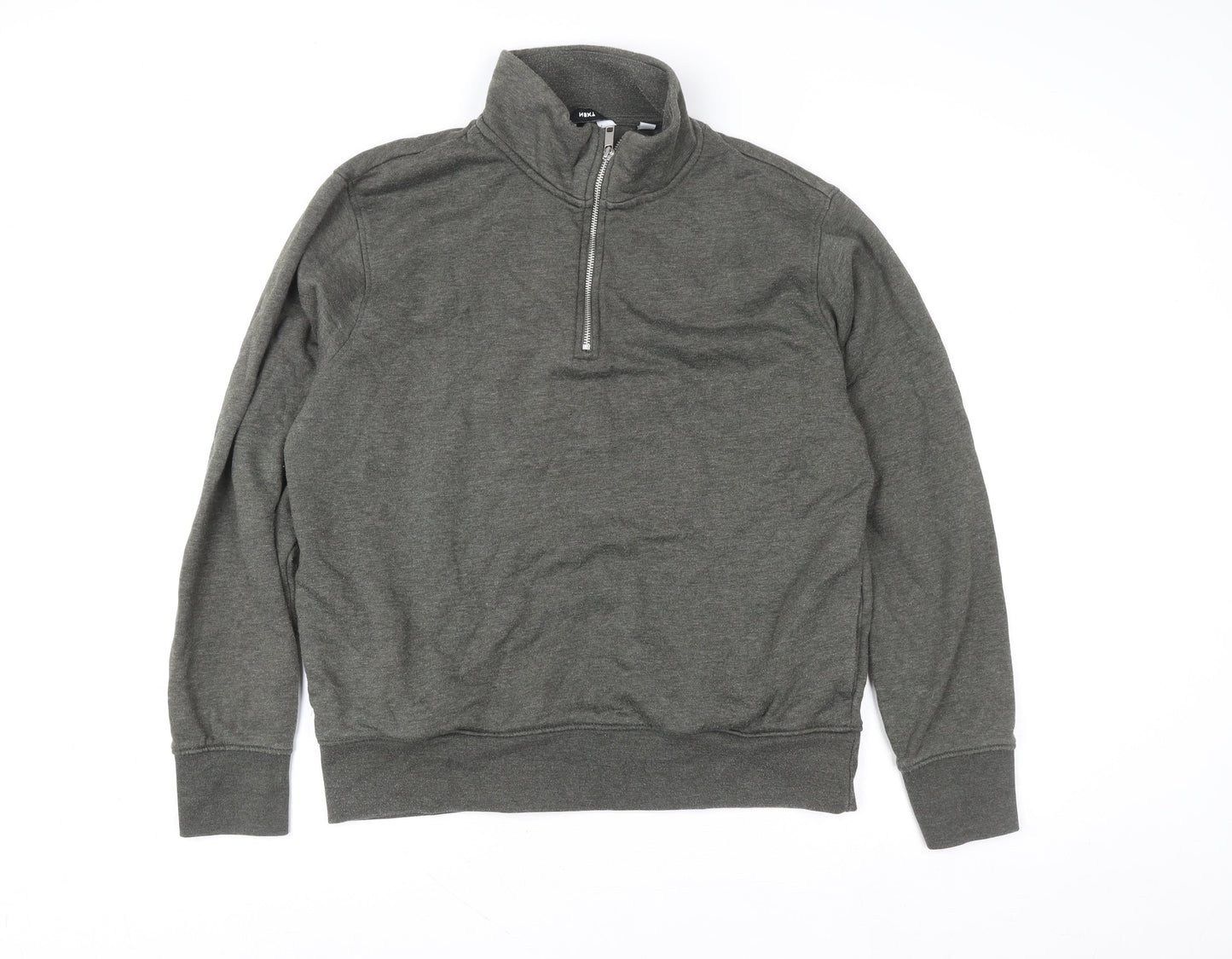 Next Men's Green 1/4 Zip High Neck Sweatshirt Size M