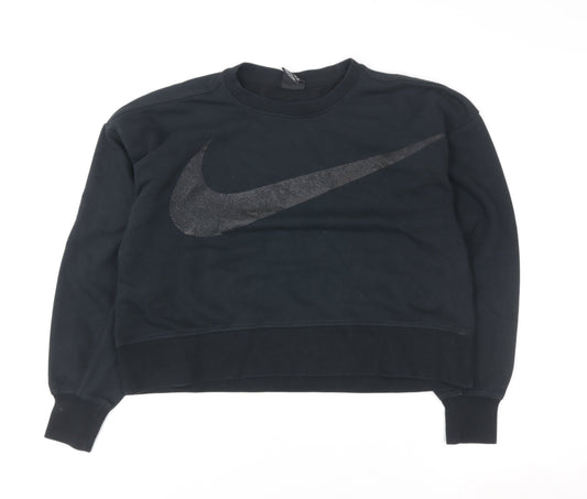 Womens UK XS Regular Nike Black Pullover Sweatshirt