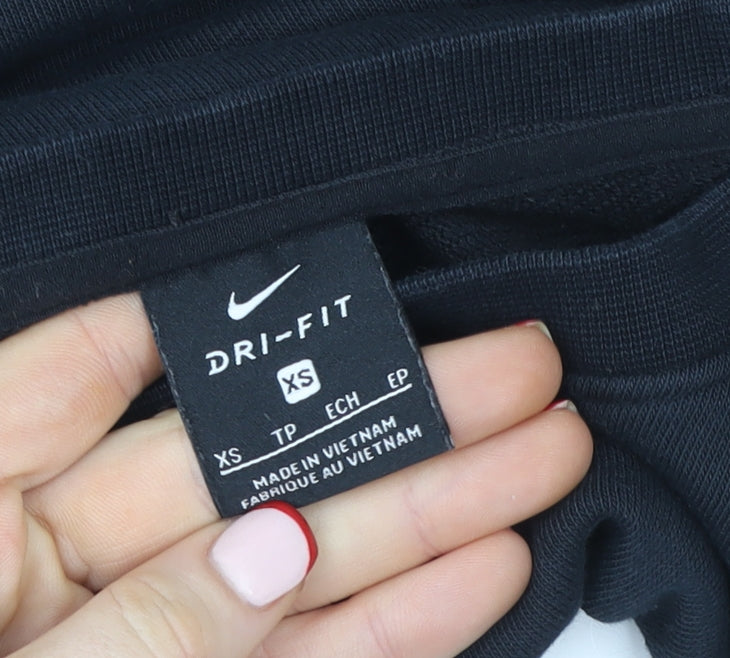 Womens UK XS Regular Nike Black Pullover Sweatshirt