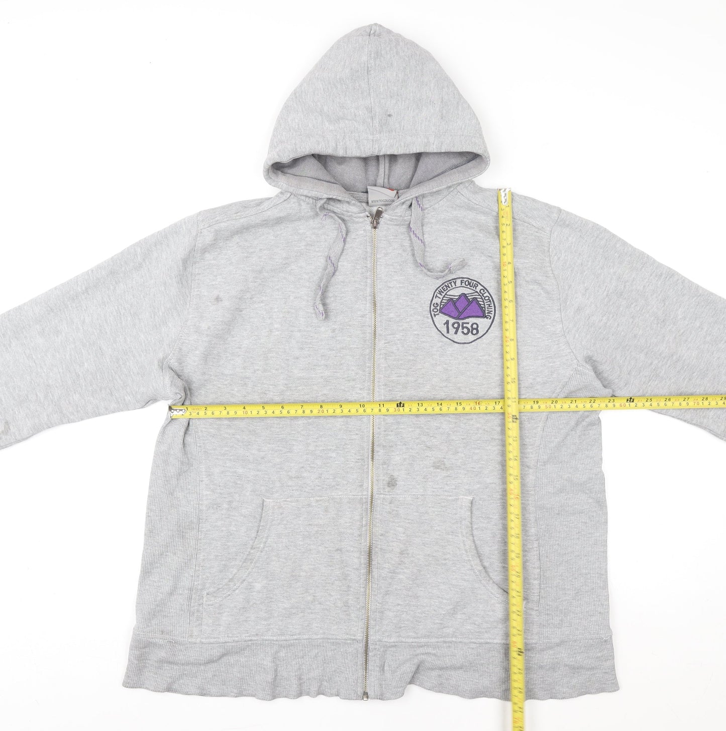 TOG24 Women’s Grey Hooded Zip Up Cotton Blend Jacket Size 18