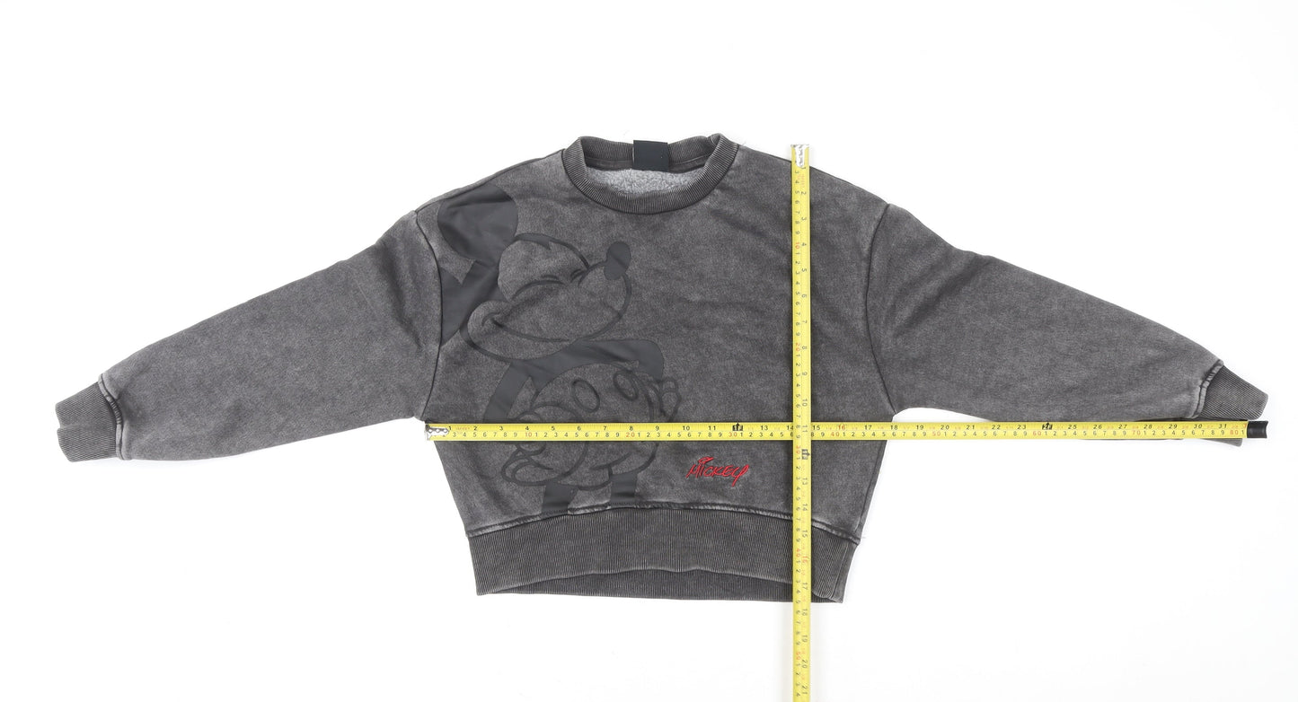 Primark Girls Grey Mickey Mouse Pullover Sweatshirt 10-11 Years Disney 146cm