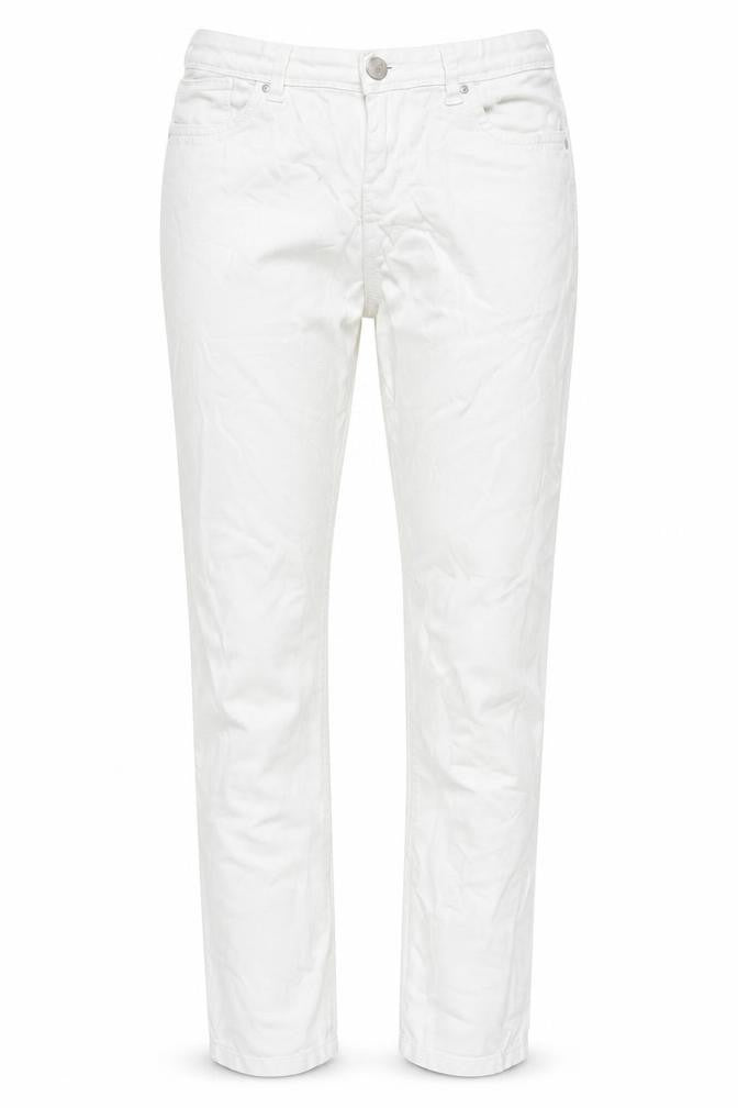 Front view of Denim Co. Women's White Mid-Rise Straight Fit Jeans, size 10