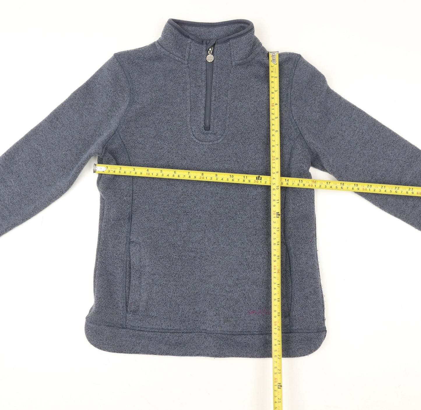 Weird Fish Blue 1/4 Zip Fleece Sweatshirt Unisex Adults Size 8 Regular Fit