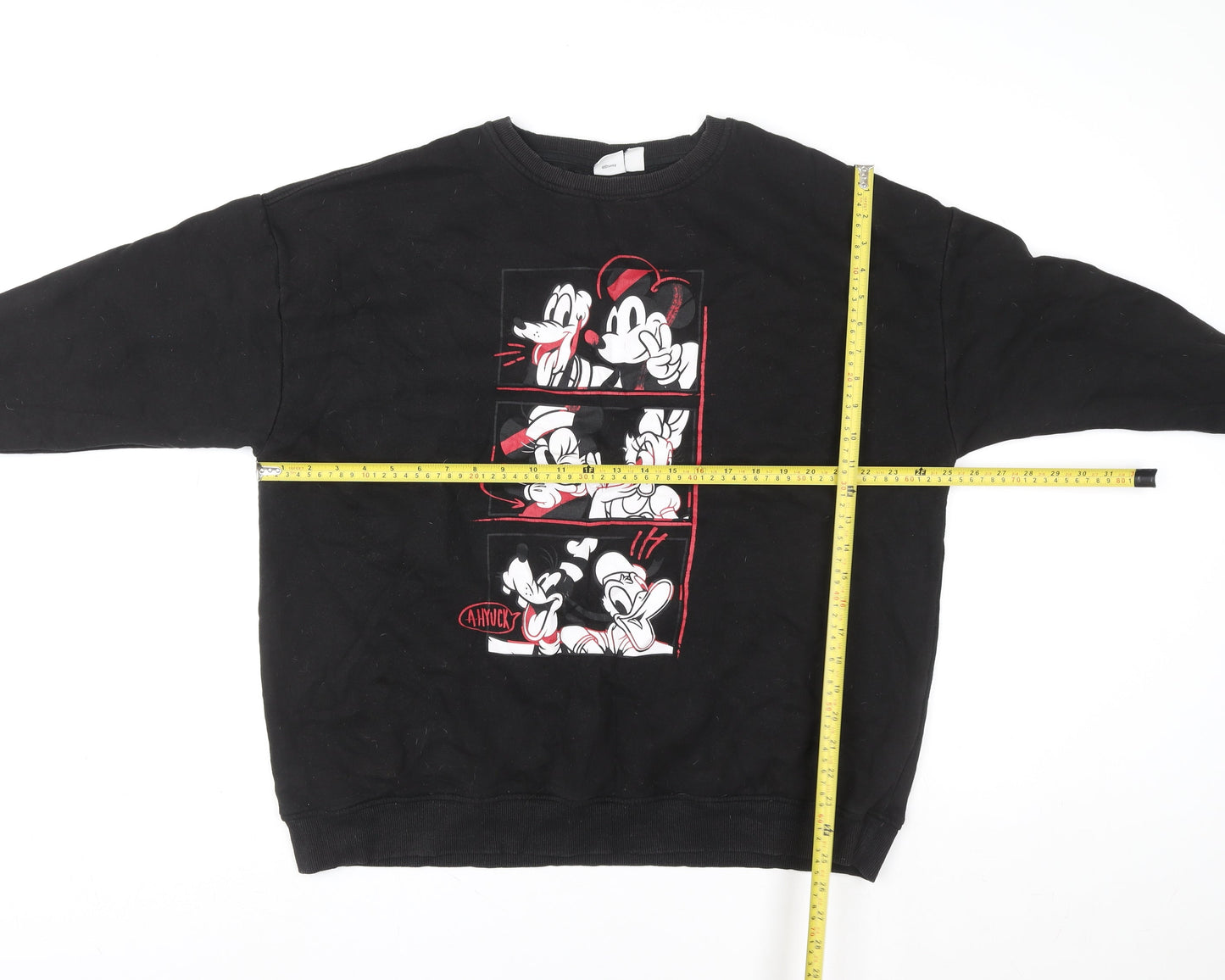 Disney Primark Cares Womens Black L 14/16 Crew Neck Pullover Sweatshirt
