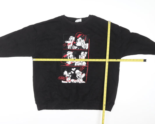 Disney Primark Cares Womens Black L 14/16 Crew Neck Pullover Sweatshirt