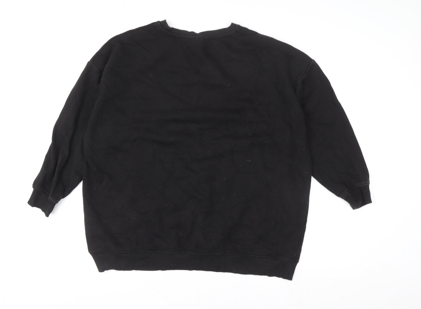 Disney Primark Cares Womens Black L 14/16 Crew Neck Pullover Sweatshirt
