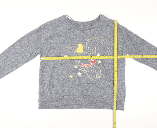 Disney Dumbo Grey Long Sleeve Women's Pyjama Top Size 12