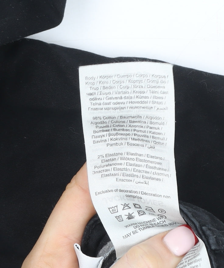 Jack & Jones Men's Black 32in Straight Fit Stretch Jeans