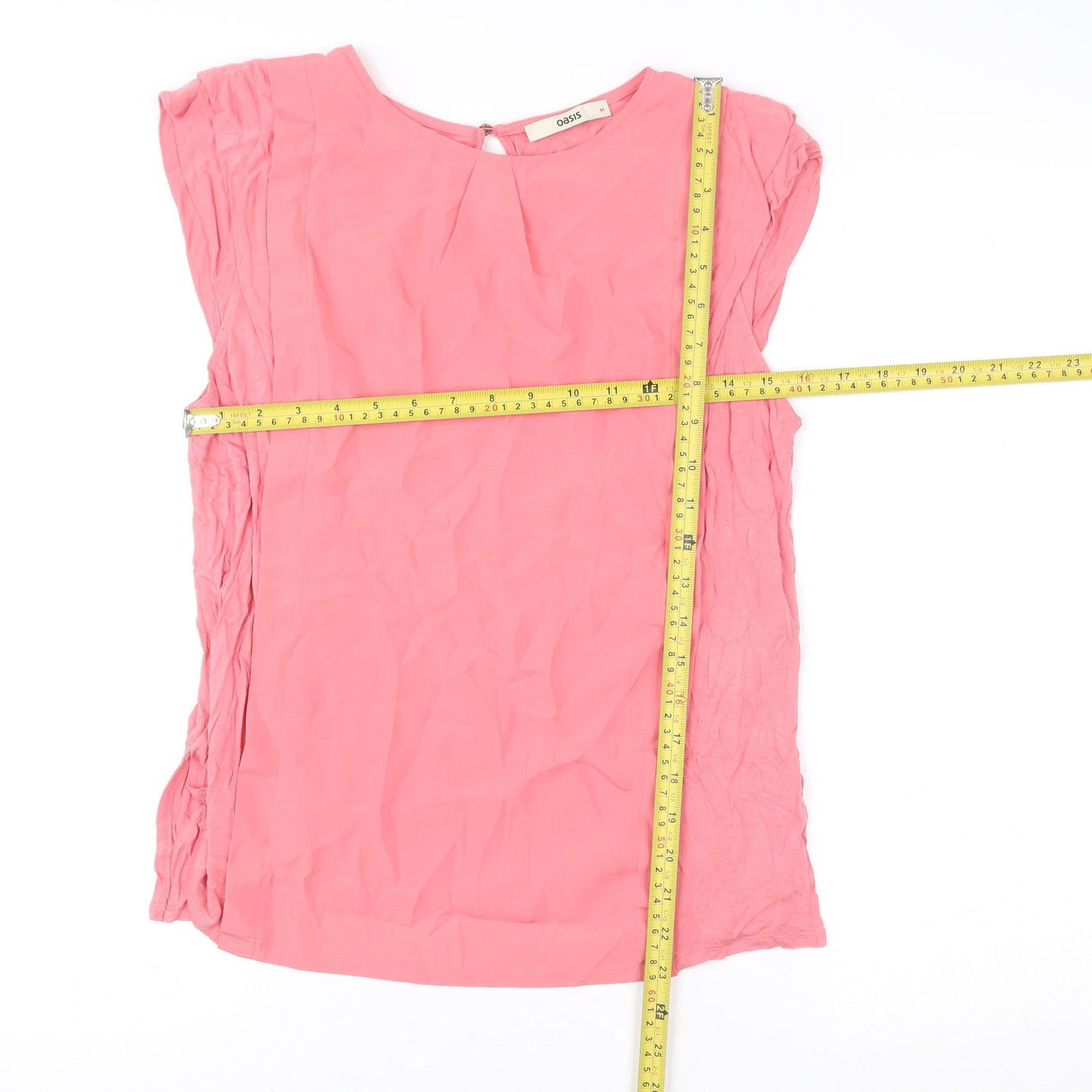 Oasis Women's Pink Sleeveless Cotton Blouse Size M
