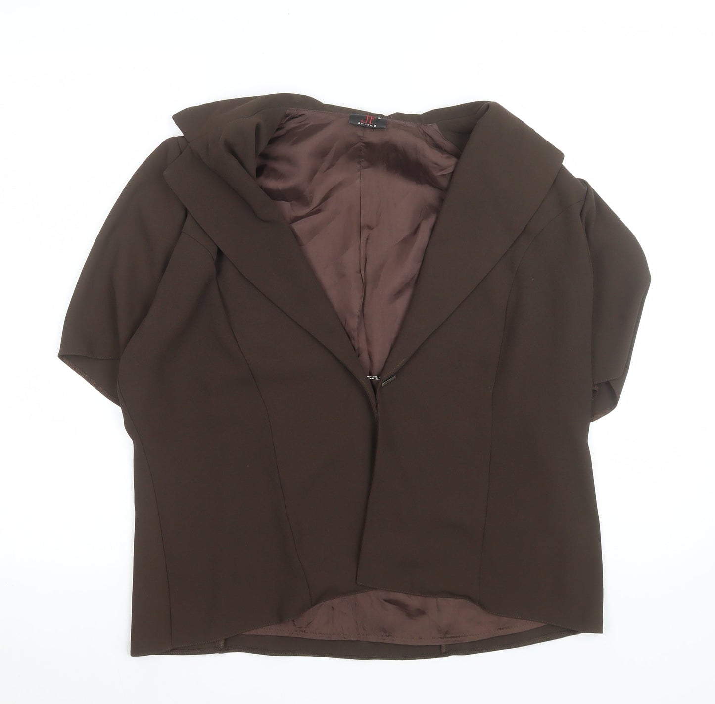 JF by Javid Women's Brown Polyester Short Sleeve Blouse UK 16