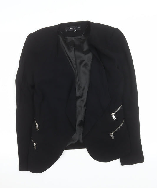 Zara Woman Black Slim Fit Tailored Blazer Jacket UK 8