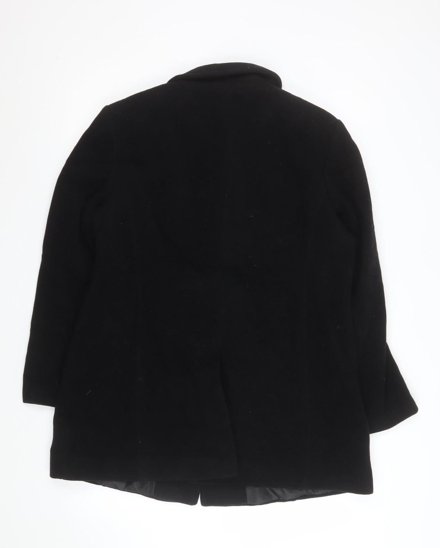 EWM Pure Classics Women's Black Wool Blend Mid-Length Coat Size 14