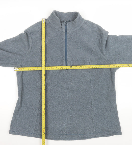 Decathlon Men Grey XL Fleece 1/2 Zip Pullover Sweatshirt