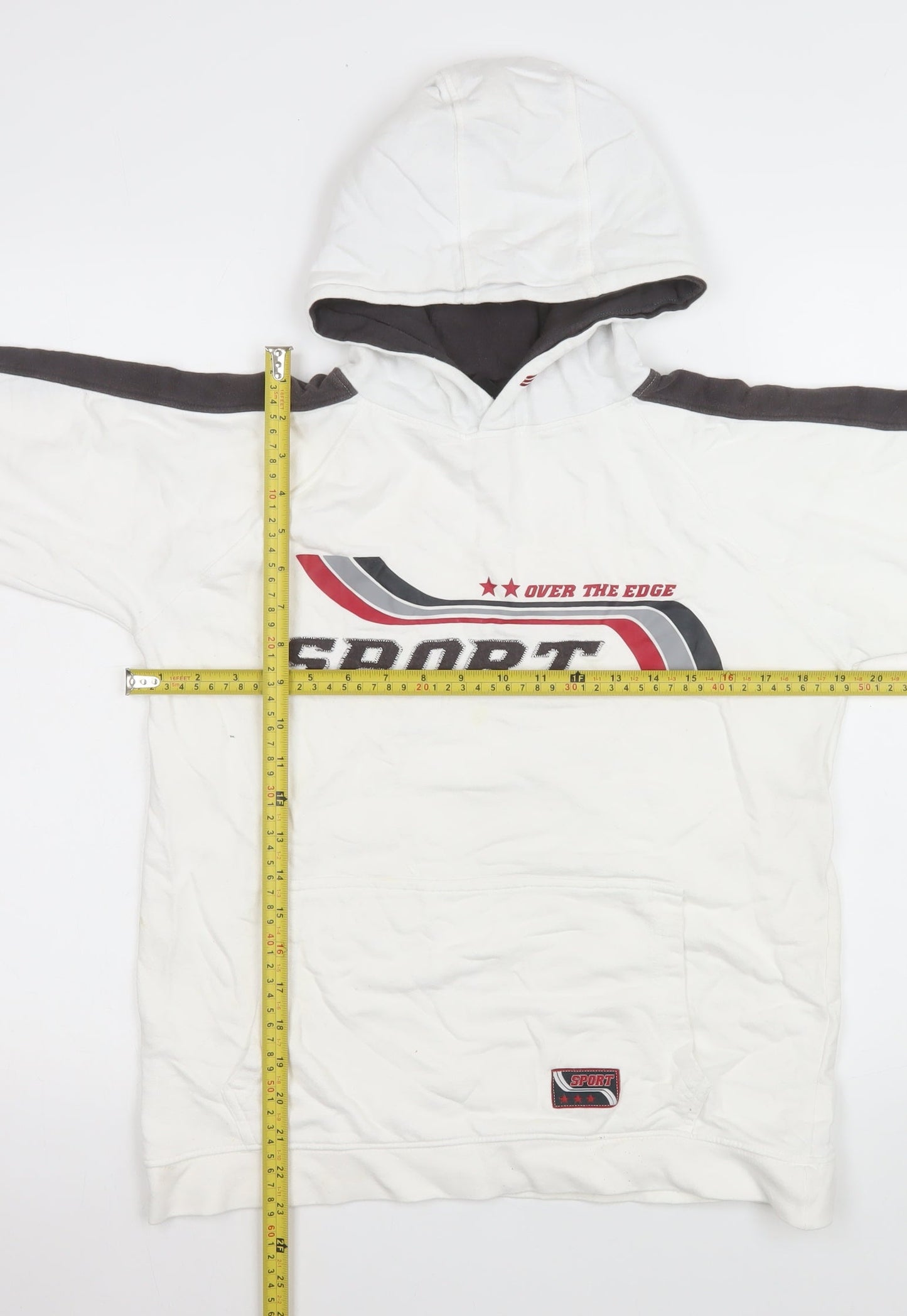 Rebel Teens White & Black Sport Hoodie 31-32in Chest Pullover