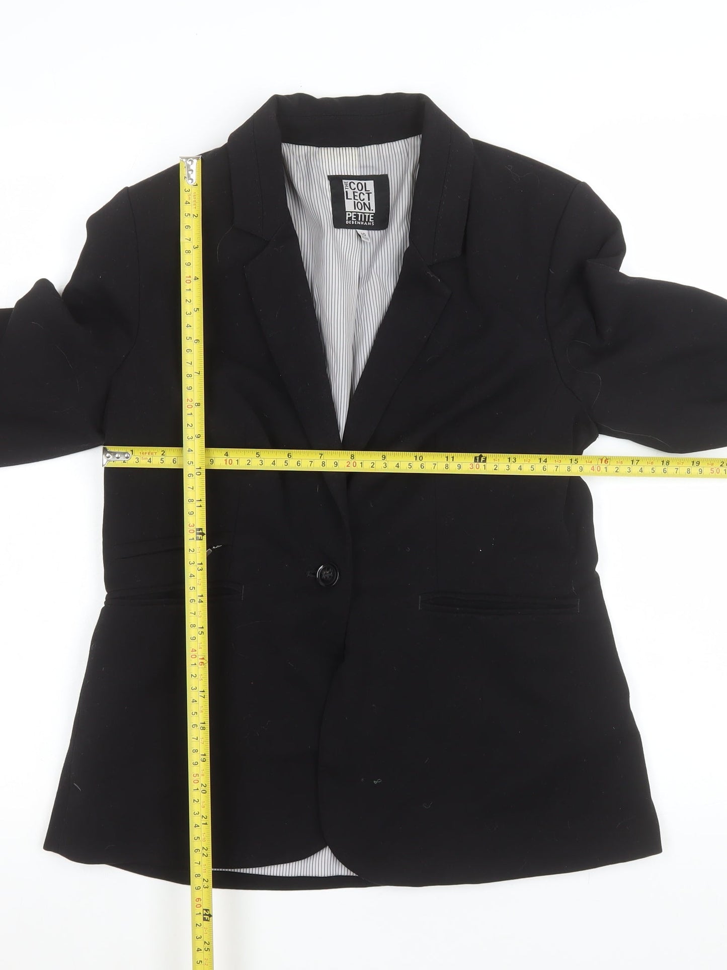 Debenhams The Collection Petite Black Single-Breasted Blazer Size 10