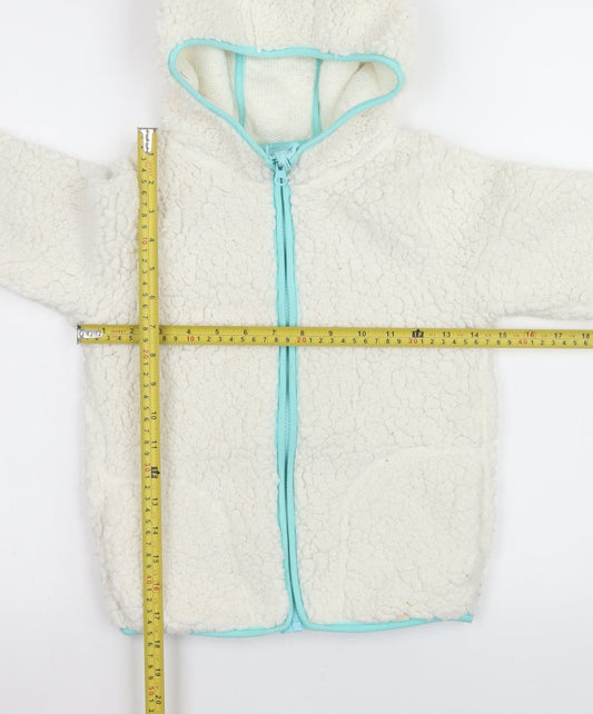 Crane Girls Ivory Hooded Fleece Full Zip Jacket 7-8 Years