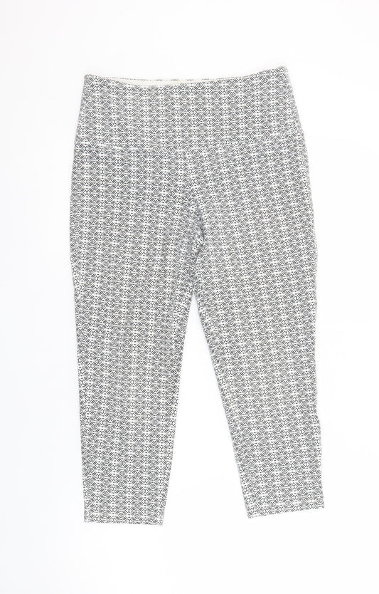 Suavé Womens Black Geometric Capri Leggings Small Tummy Control