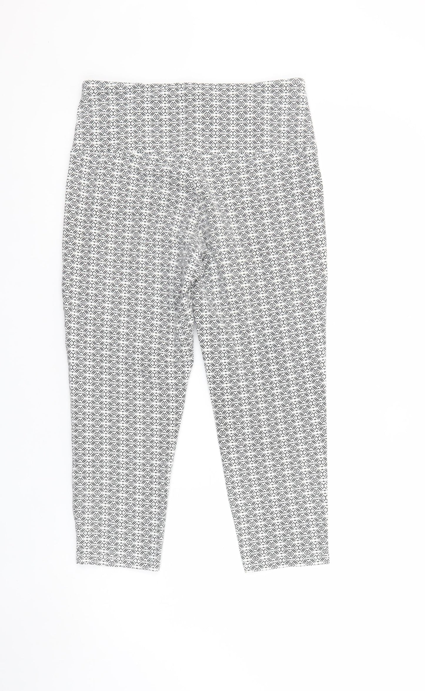 Suavé Womens Black Geometric Capri Leggings Small Tummy Control