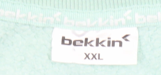 Bekkin Women’s Mint Green XXL V-Neck Pullover Sweatshirt