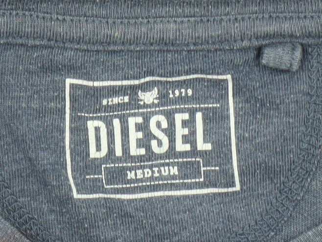 Mens UK Size M Diesel Blue  Cotton Blend T-Shirt