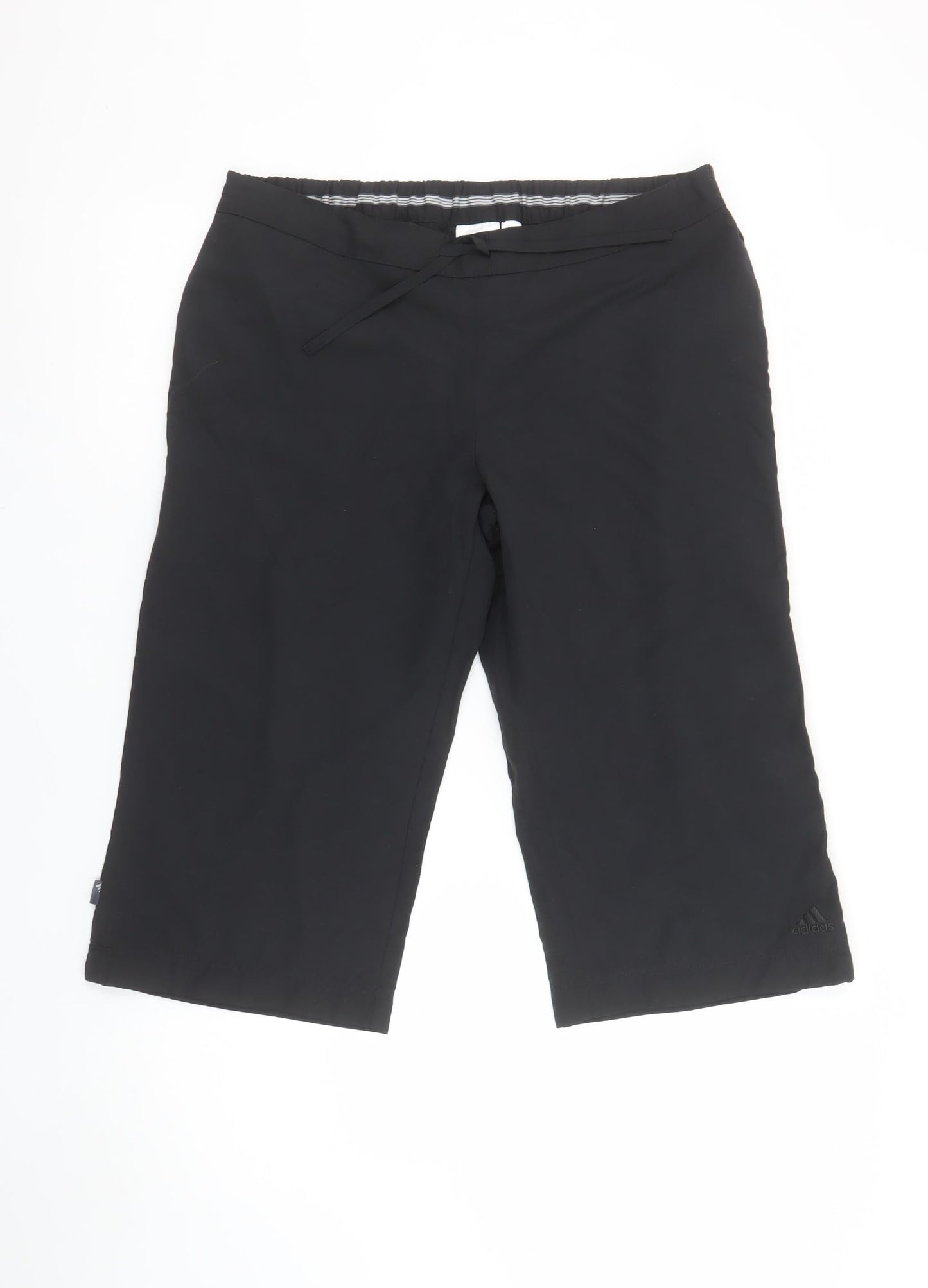 Adidas Womens Black Size 14 Cropped Activewear Trousers