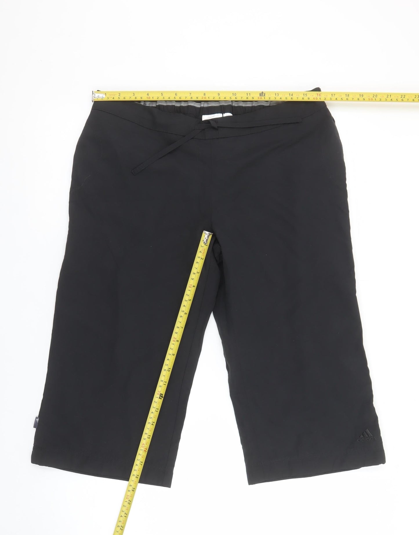 Adidas Womens Black Size 14 Cropped Activewear Trousers