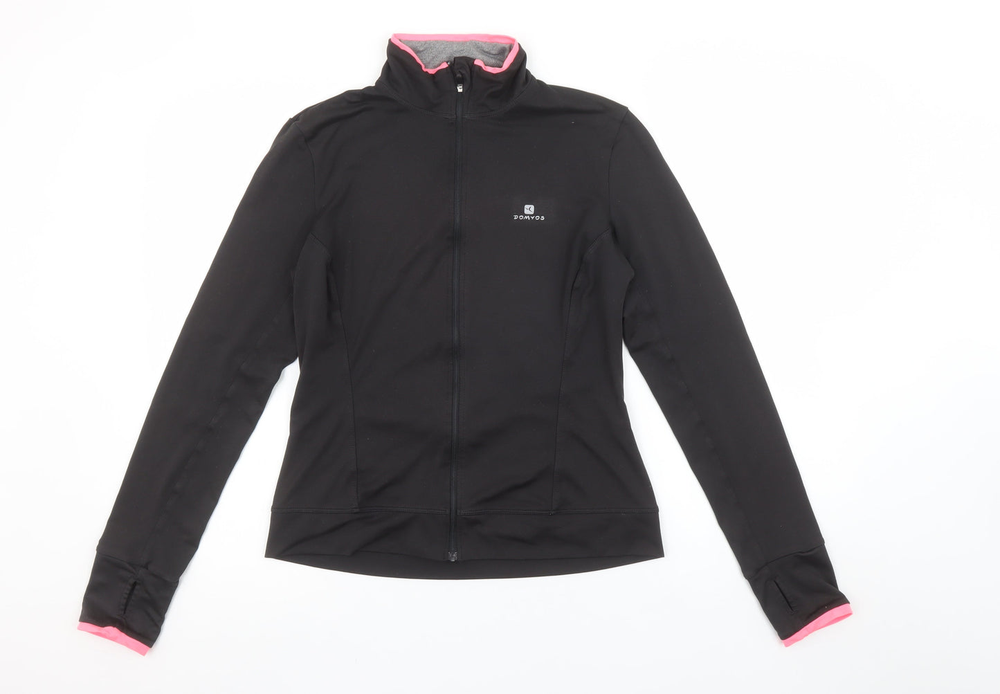 Domyos Women Black XS Full Zip Hoodie Jacket Sportswear