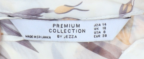 Jezza Women’s Ivory Floral Chiffon Maxi Dress Size 10