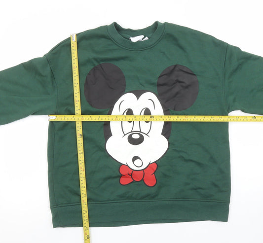 Disney Minnie Mouse Green Sweatshirt Women’s Small 10/12 Primark Cares