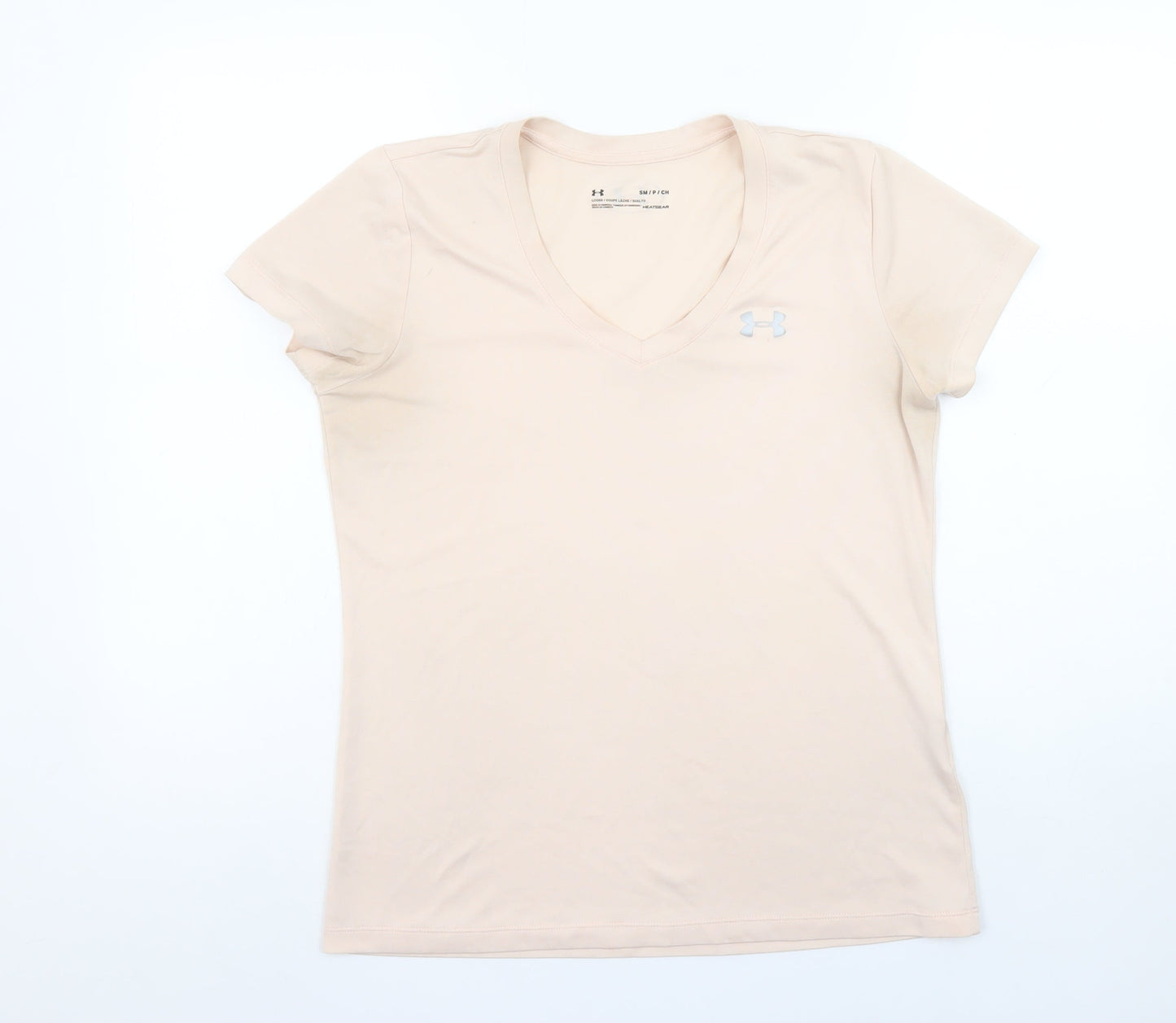 Womens UK Size S Under armour Beige Polyester Blend T-Shirt