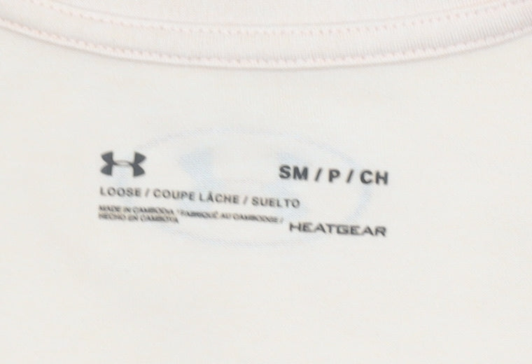 Womens UK Size S Under armour Beige Polyester Blend T-Shirt