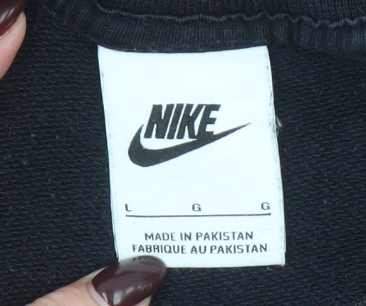 Womens UK L Regular Nike Black Pullover Sweatshirt