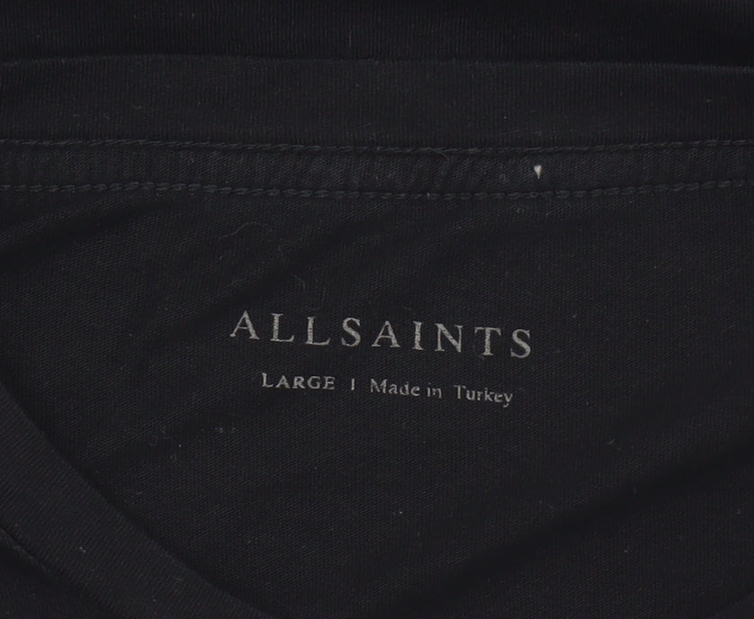 Mens UK Size L AllSaints Black  Cotton T-Shirt